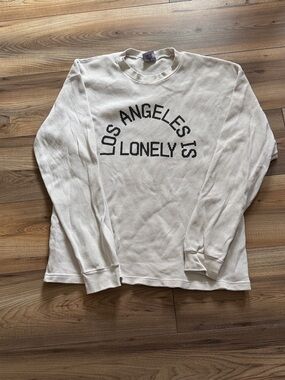 LONELY GHOST Waffle-Knit Crewneck Sweater - Off-White